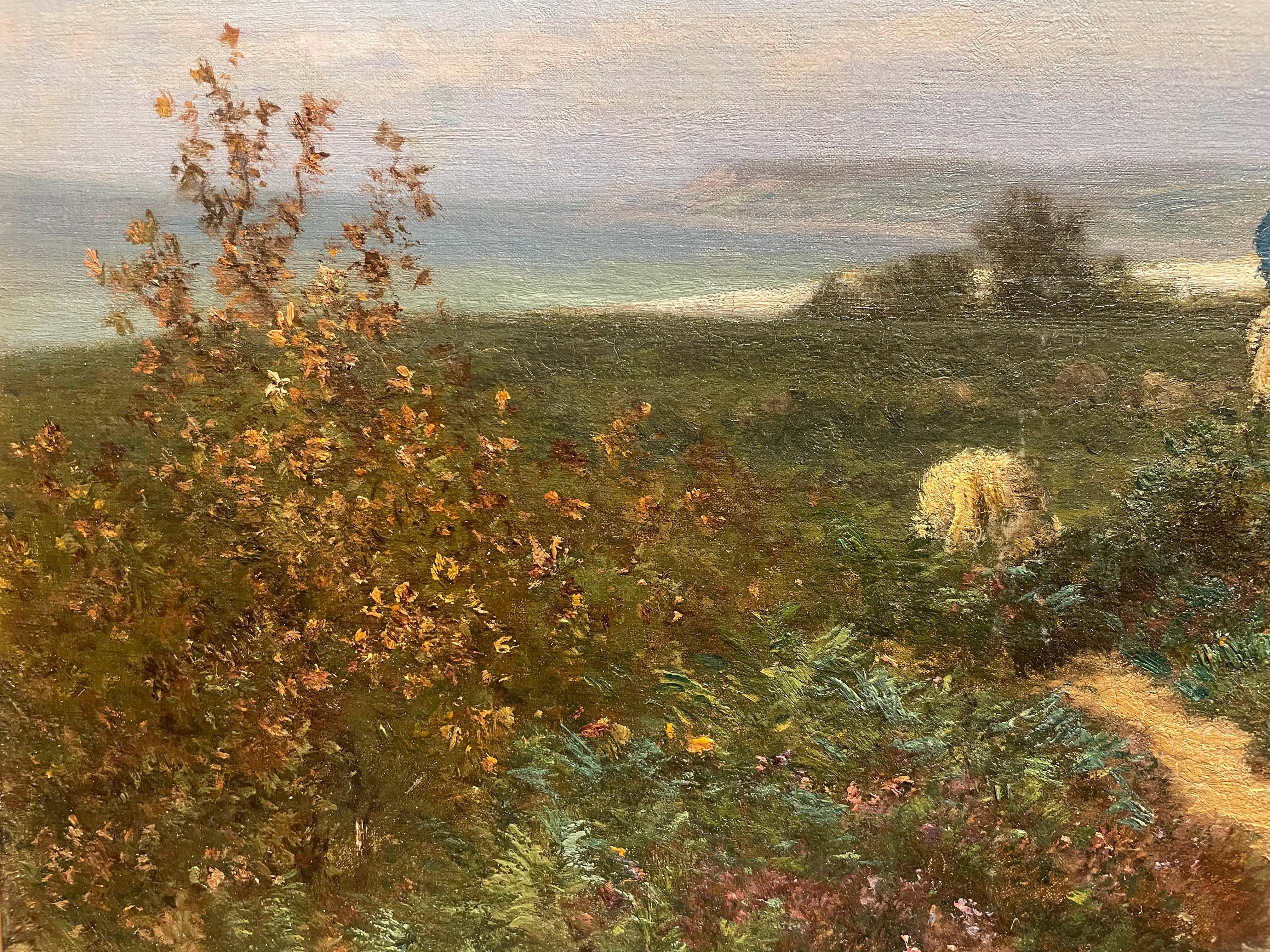 Le Berger et la Mer (El pastor y el mar), Paisaje francés del siglo XIX en venta 3