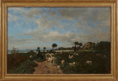 Le Berger et la Mer (The Shepherd and the Sea), 19th Century French Landscape