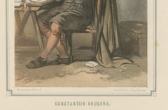 Constantijn Huygens – Dutch Golden Age Poet and Statesman, 19th-Century Litho