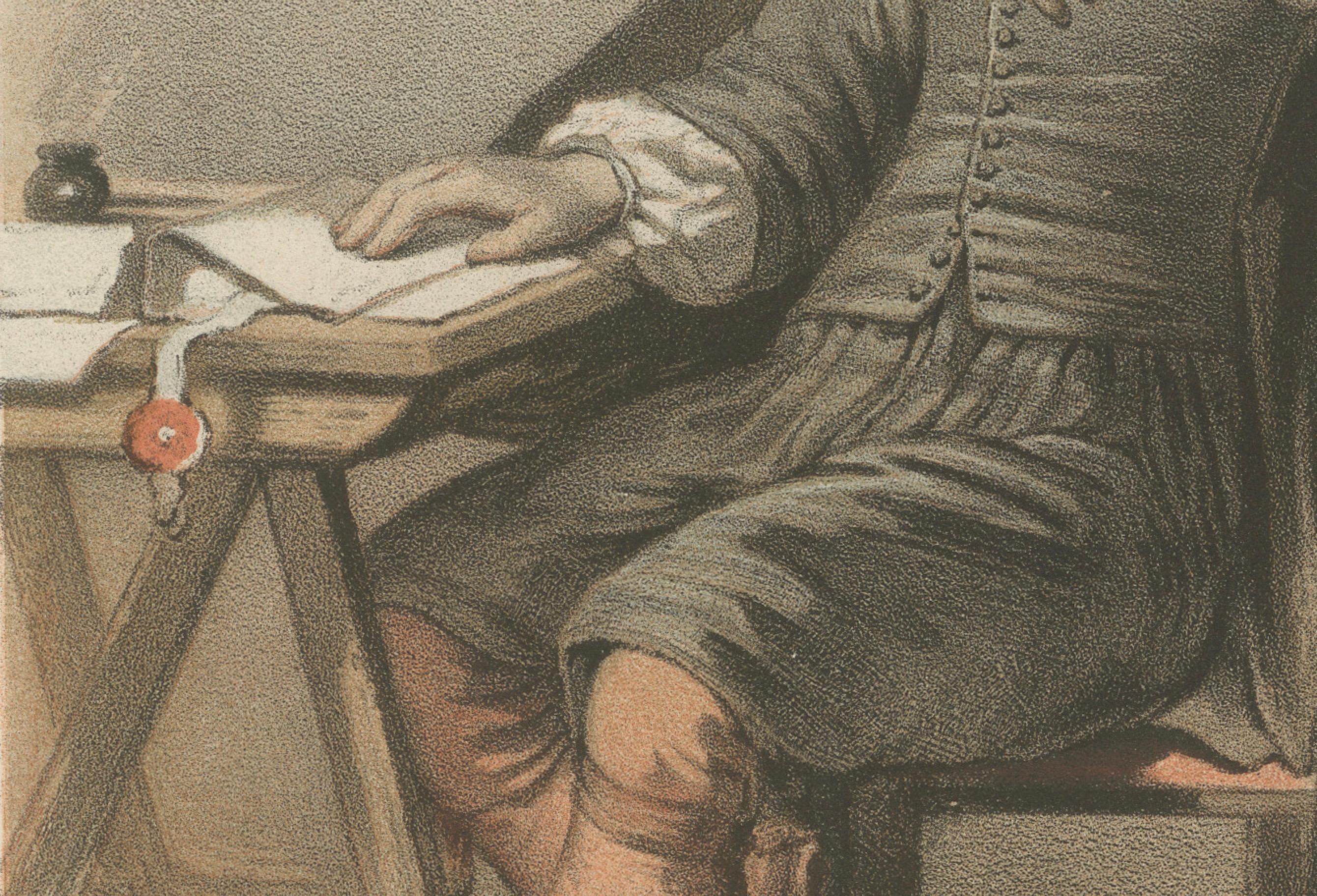 Constantijn Huygens - Poeta e statista olandese del Secolo d'Oro, litografia del XIX secolo In condizioni buone in vendita a Langweer, NL