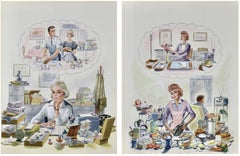 Vintage Career Vs. Homemaking, Cover for The Saturday Evening Post, September 1959 Cover