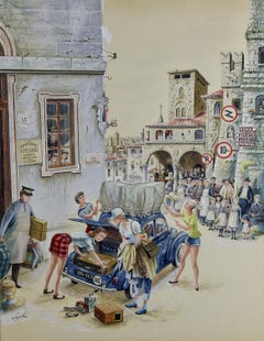 Coed Tourists in Italy, Portada original para The Saturday Evening Post