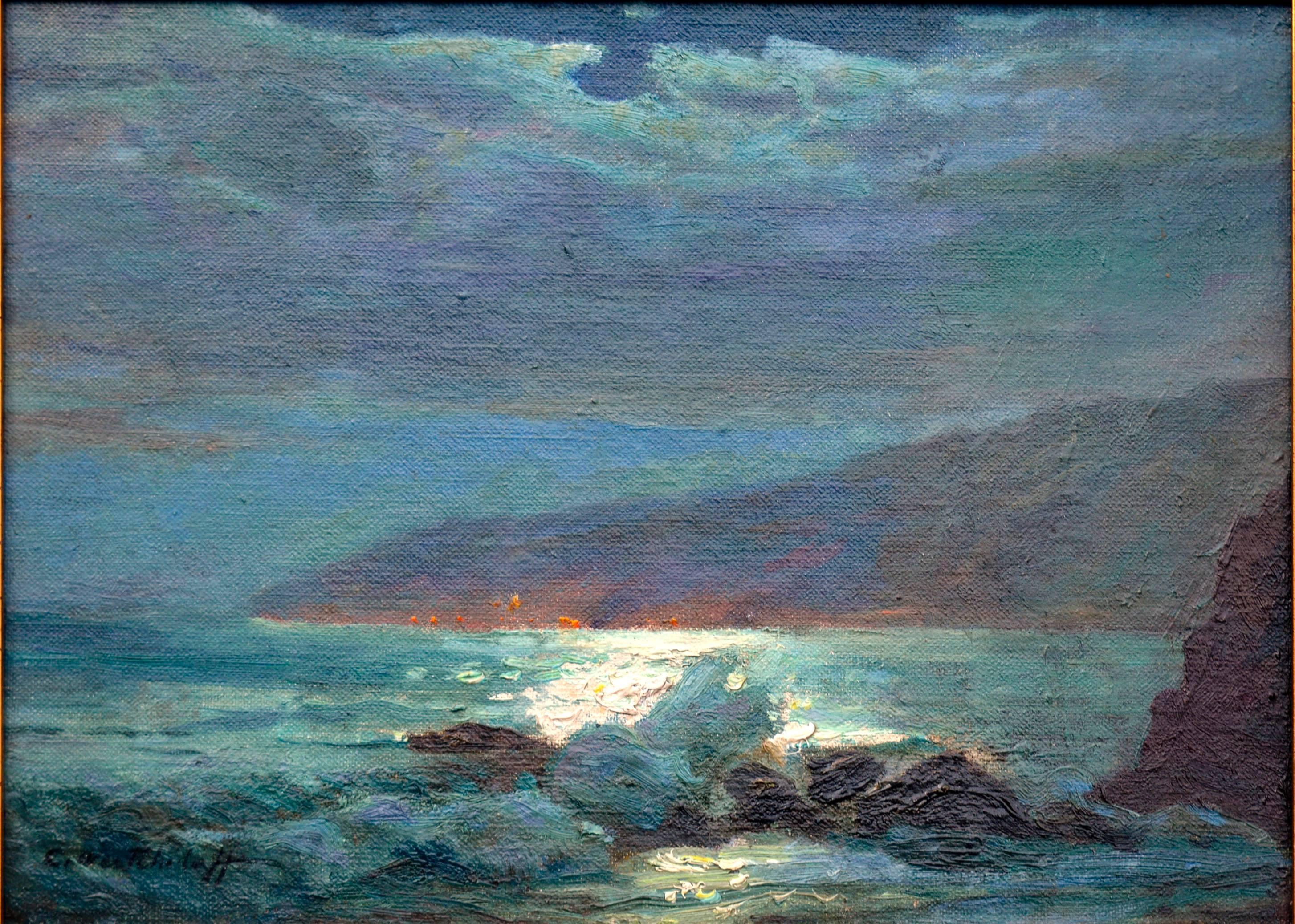 Paisaje marino de Maine de finales del siglo XIX - Painting de Constantin Aleksandrovich Westchiloff