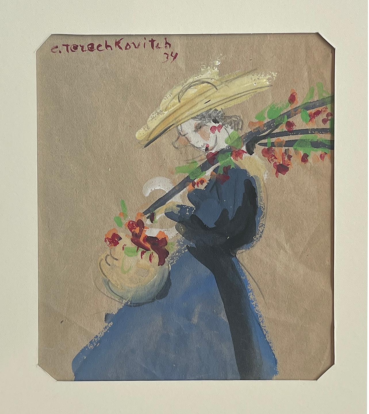 Constantin Andréevitch TERECHKOVITCH – Watercolor 1934 In Good Condition For Sale In Encino, CA