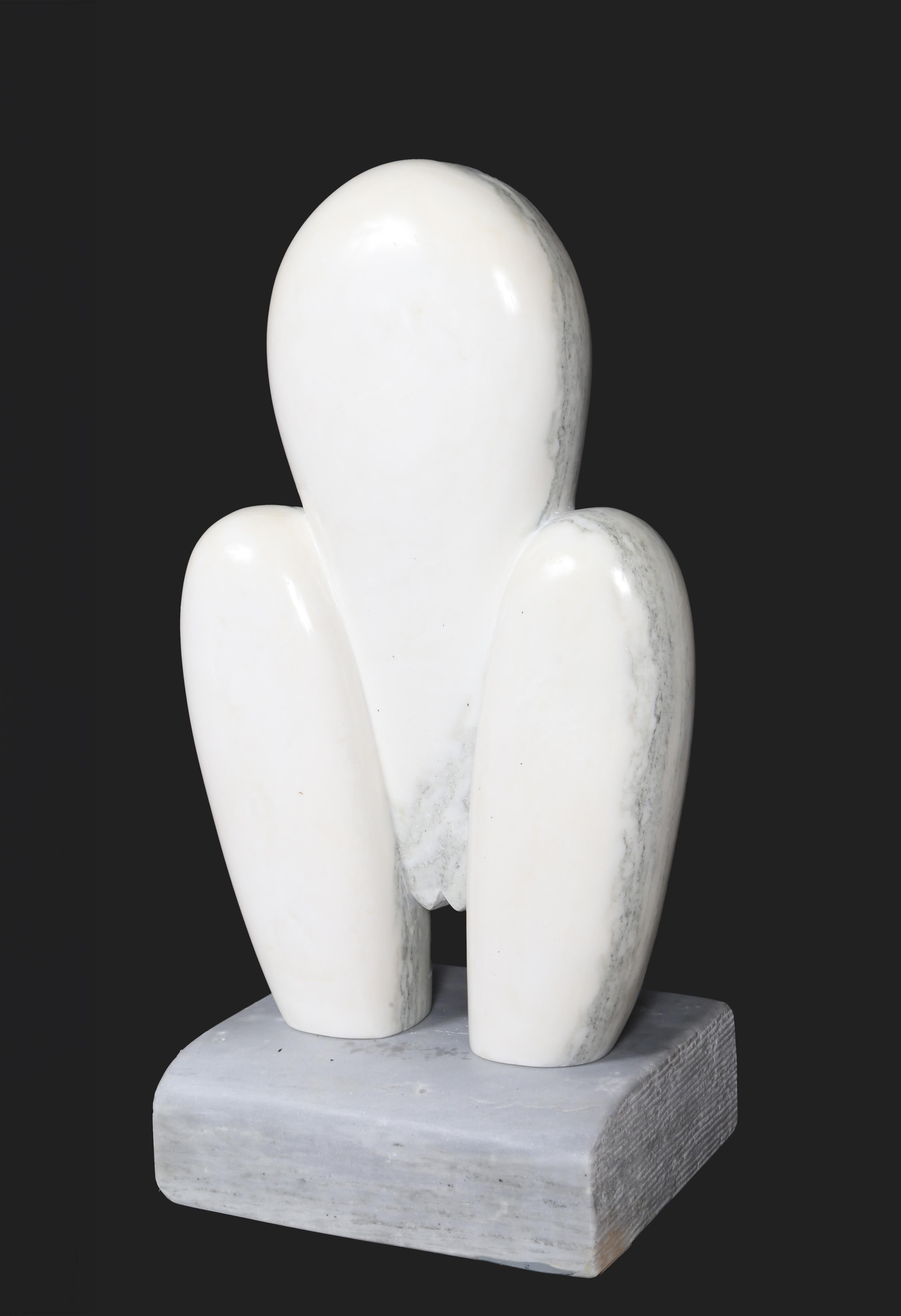 An original carved marble sculpture by Constantin Antonovici from his Torso Series. Referenced in 