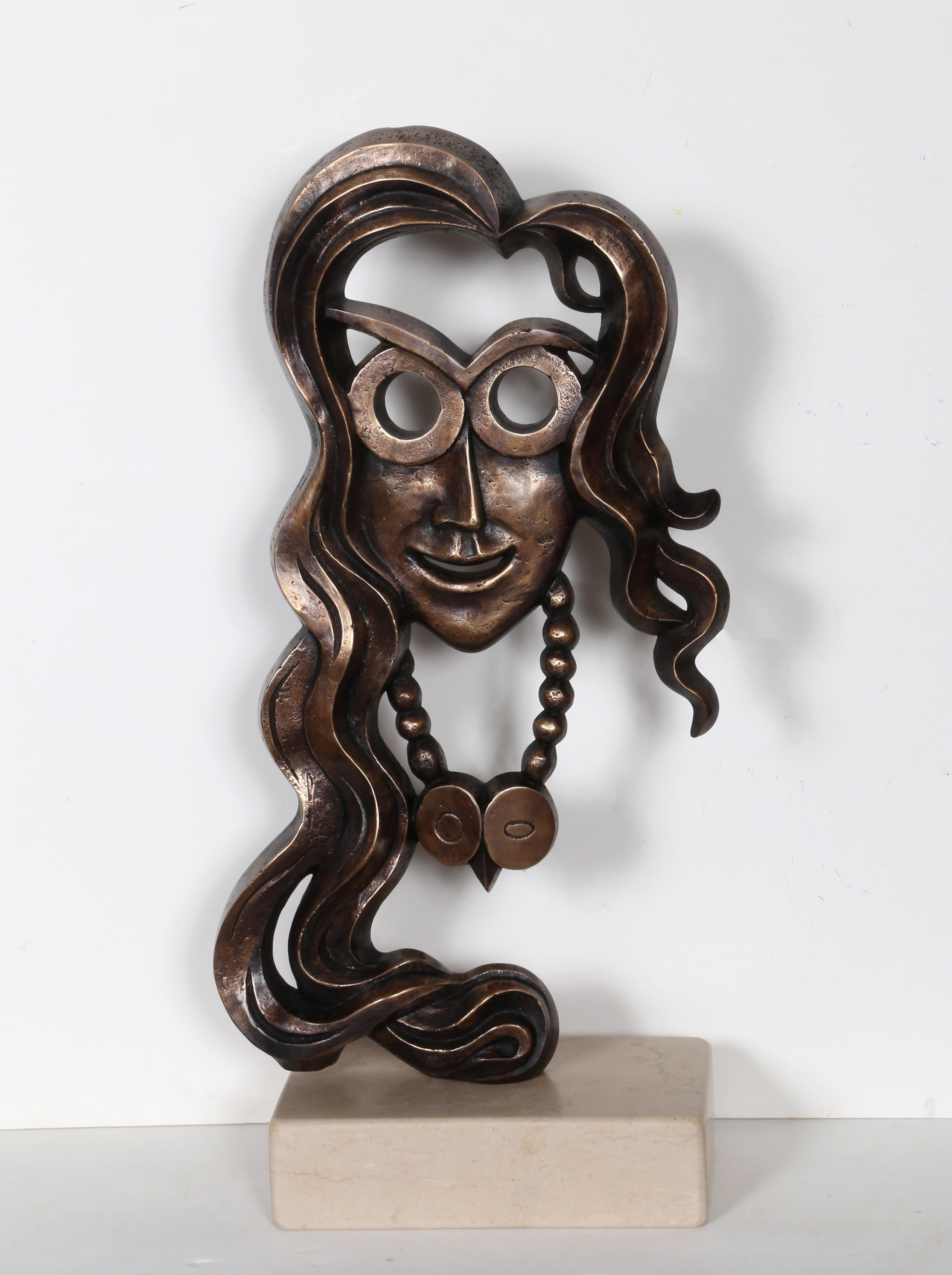 Constantin Antonovici Figurative Sculpture - Hippie, Modern Bronze by Antonovici 1971
