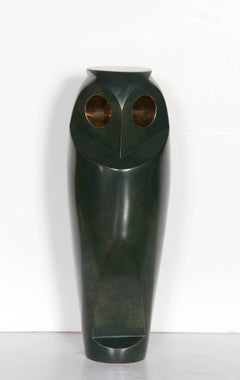 Owl III, Patinated Bronze Sculpture by Antonovici