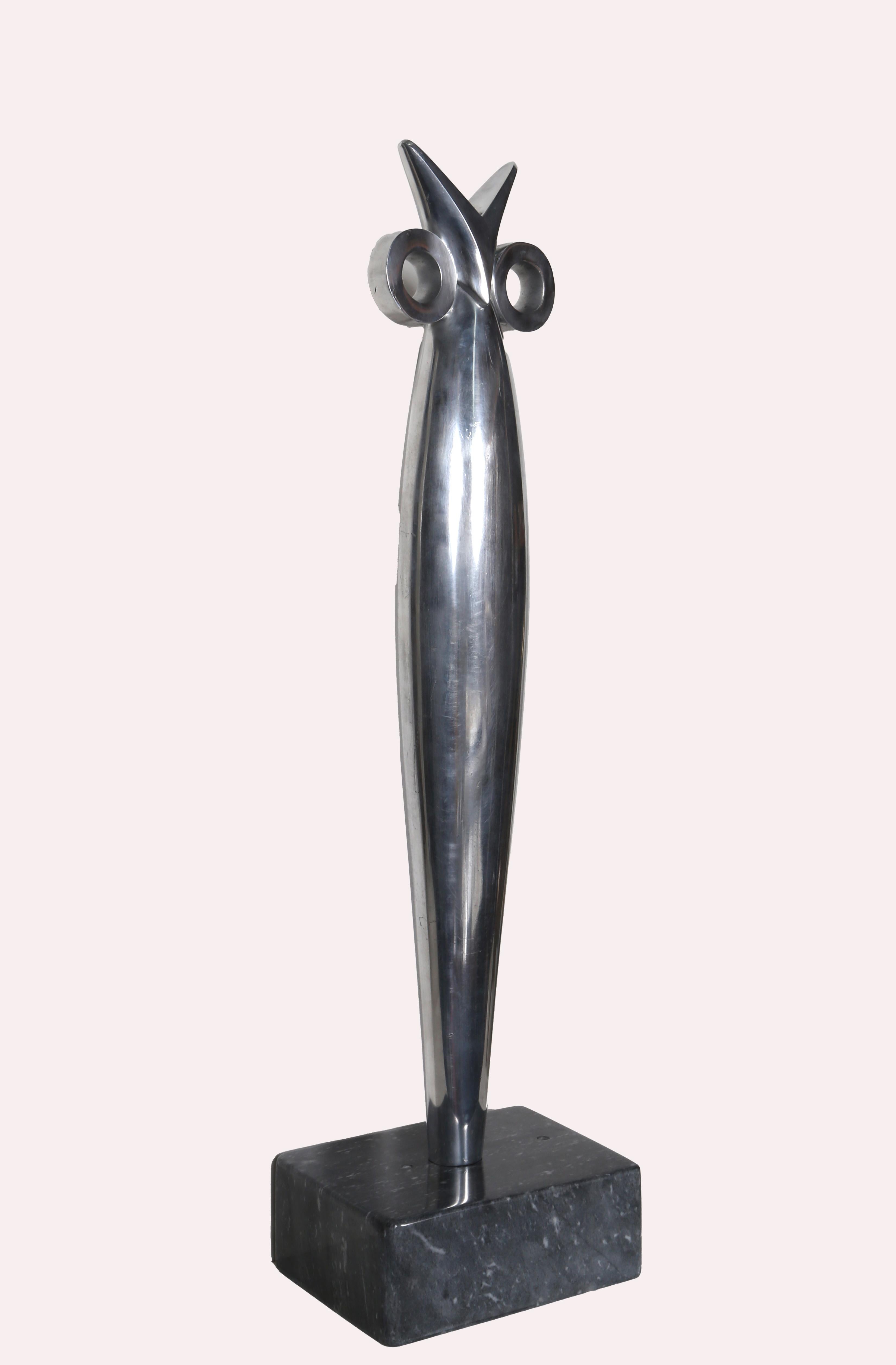 Hibou moderne en aluminium d'Antonovici, 1958 - Moderne Sculpture par Constantin Antonovici