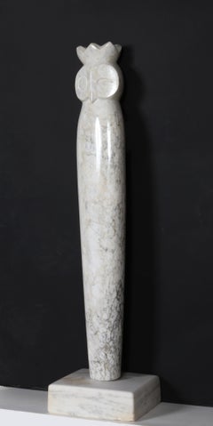Queen of Owls, sculpture moderne en marbre d'Antonovici