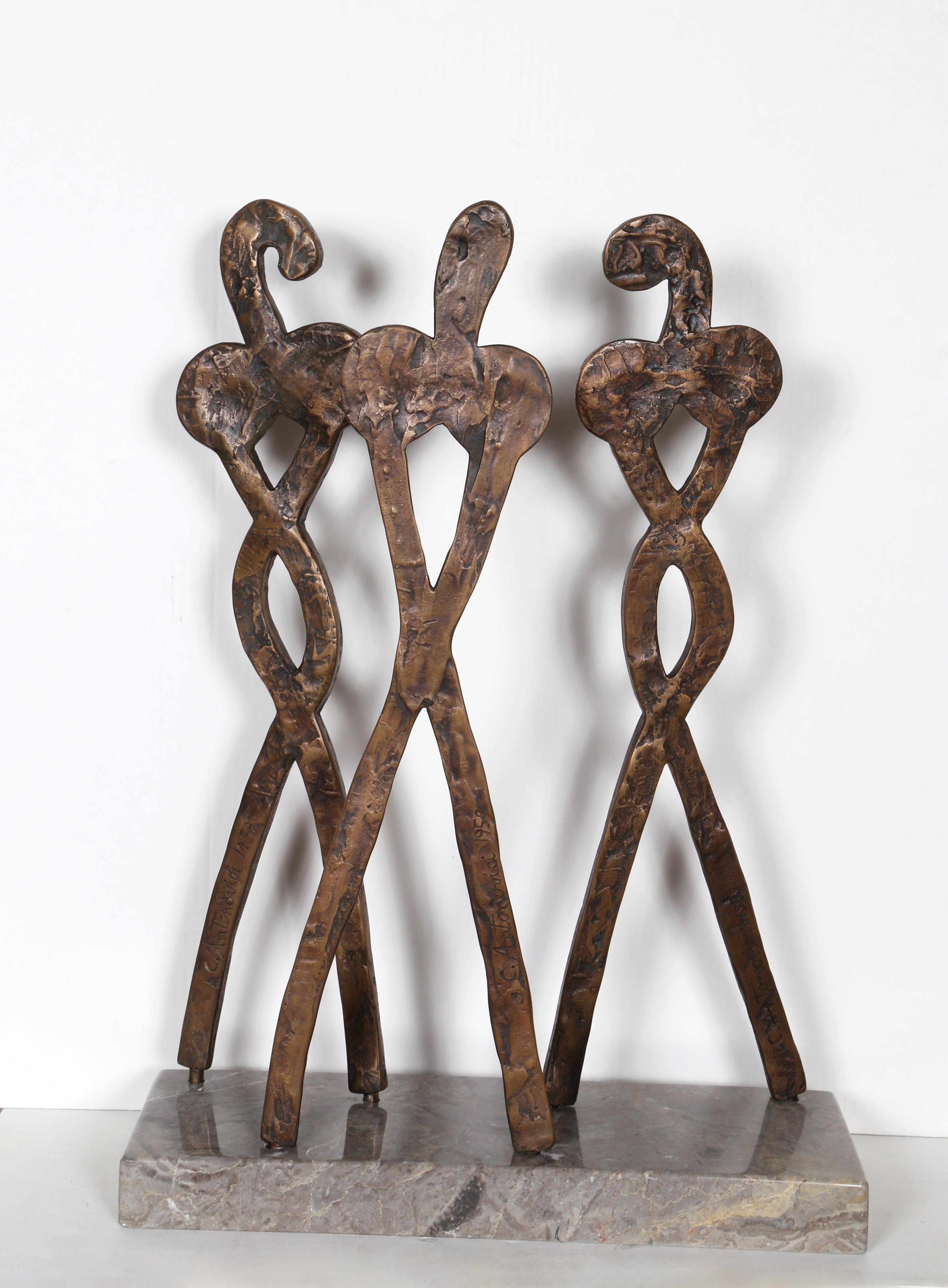 Trois Grâces en bronze de Constantin Antonovici en vente 4