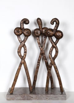 Vintage Three Graces, Bronze Sculpture by Constantin Antonovici