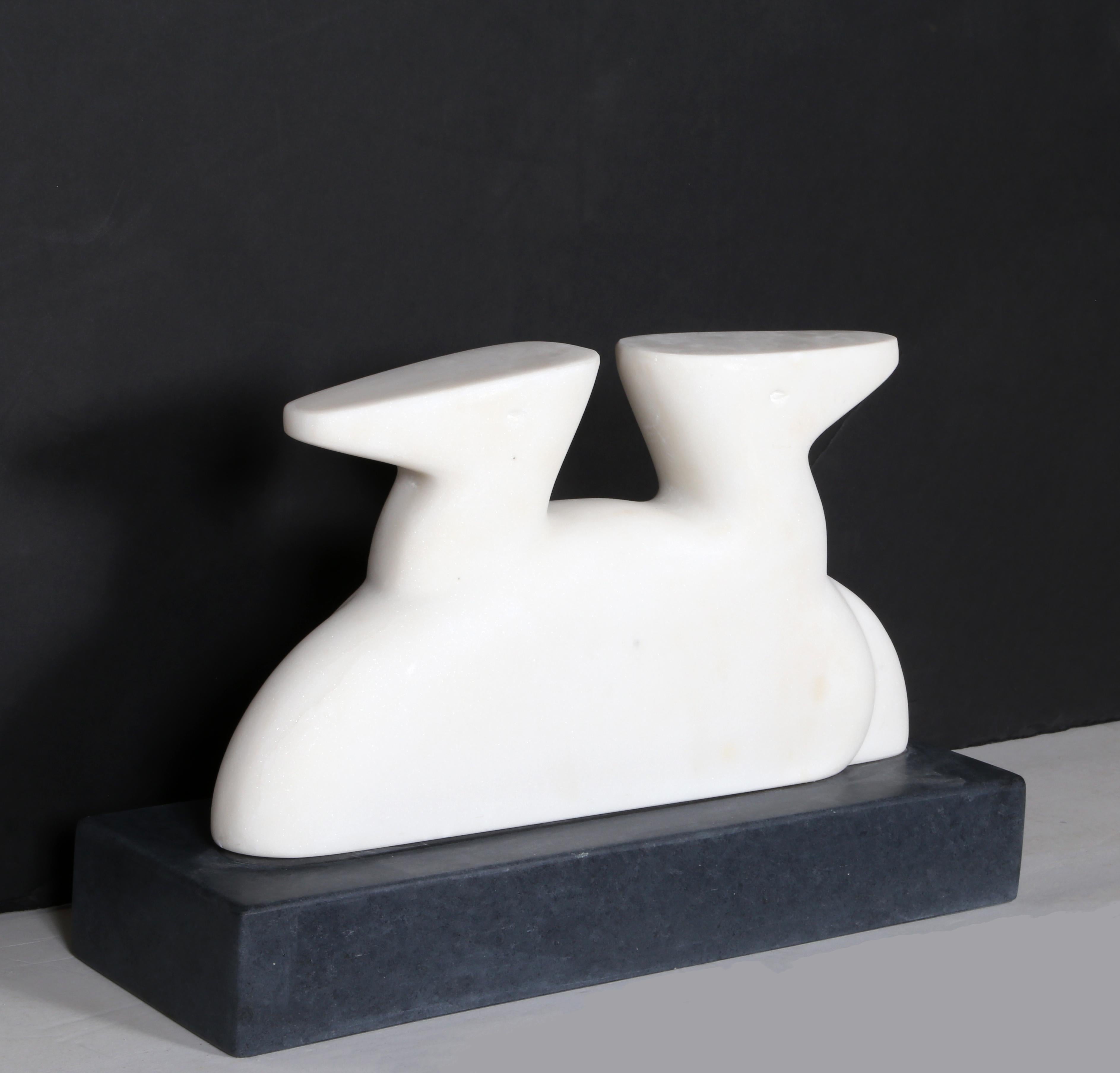 Deux canards, sculpture moderne en marbre d'Antonioni - Moderne Sculpture par Constantin Antonovici