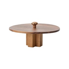 Constantin Center Piece in Wood and Bronze Minimalist Design