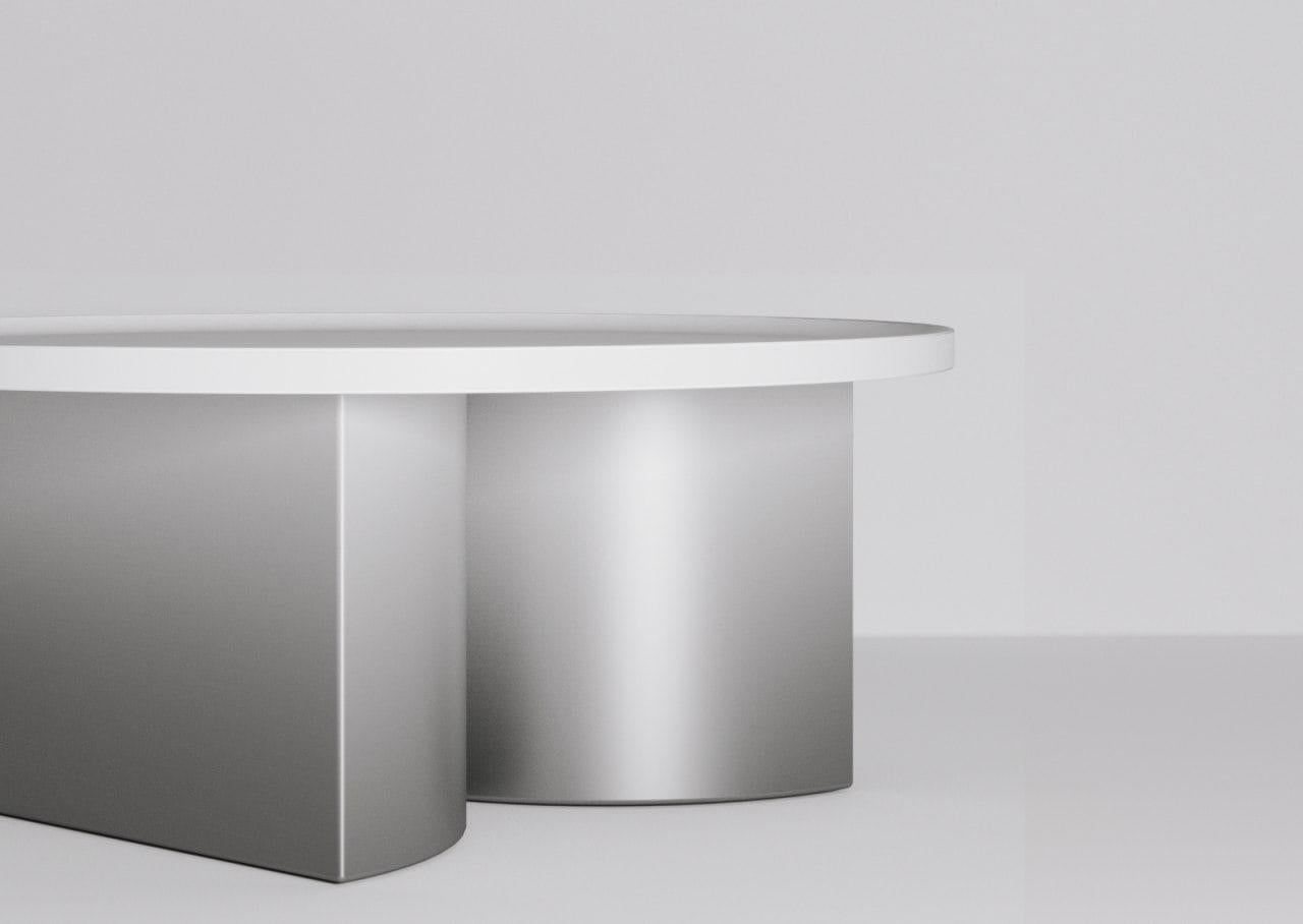 Scandinavian Modern Constantin Center Table Made of Steel Alloys with Gradient For Sale