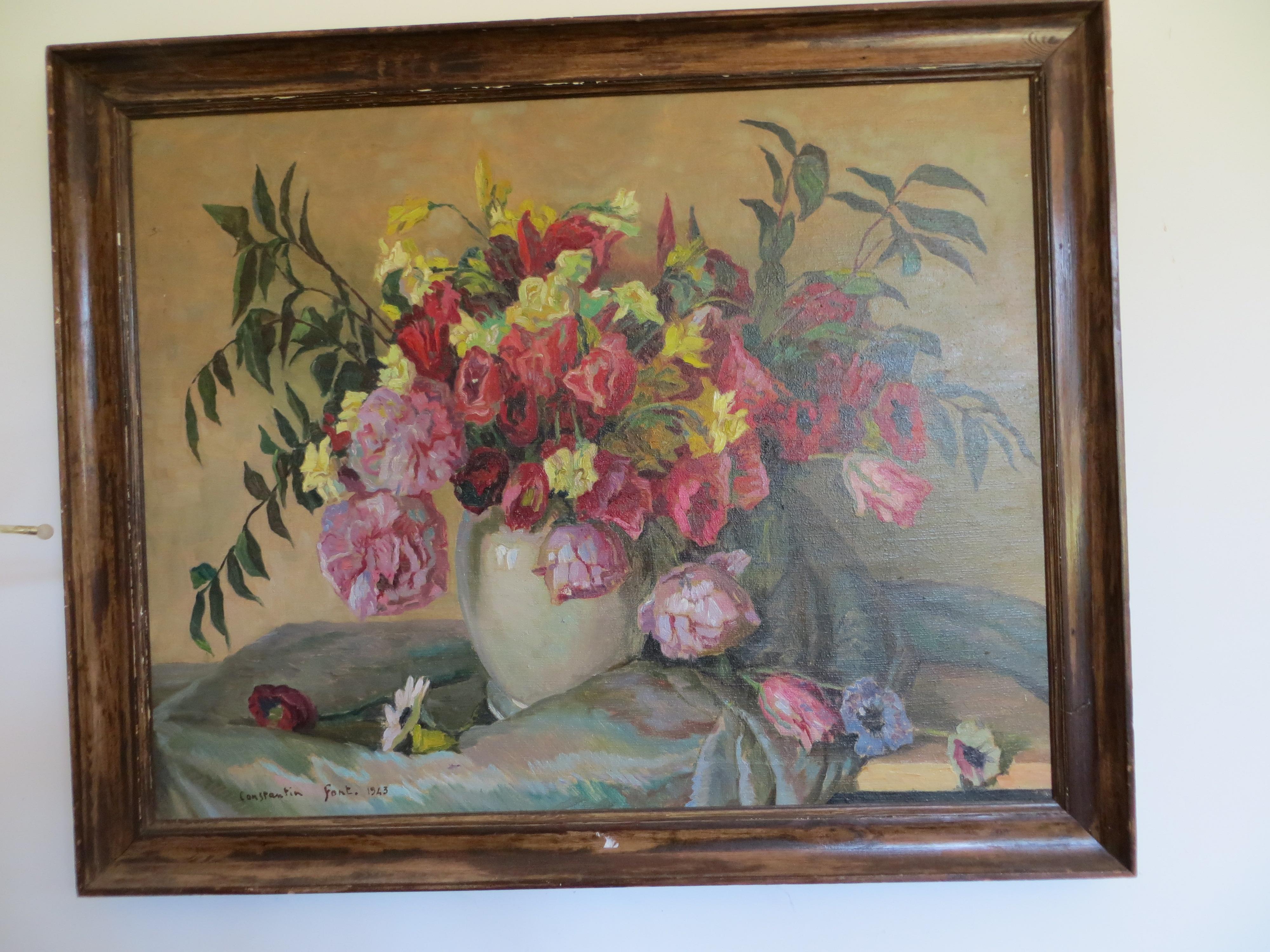 Natura morta con fiori - Still-Life Painting Grigio di Constantin FONT