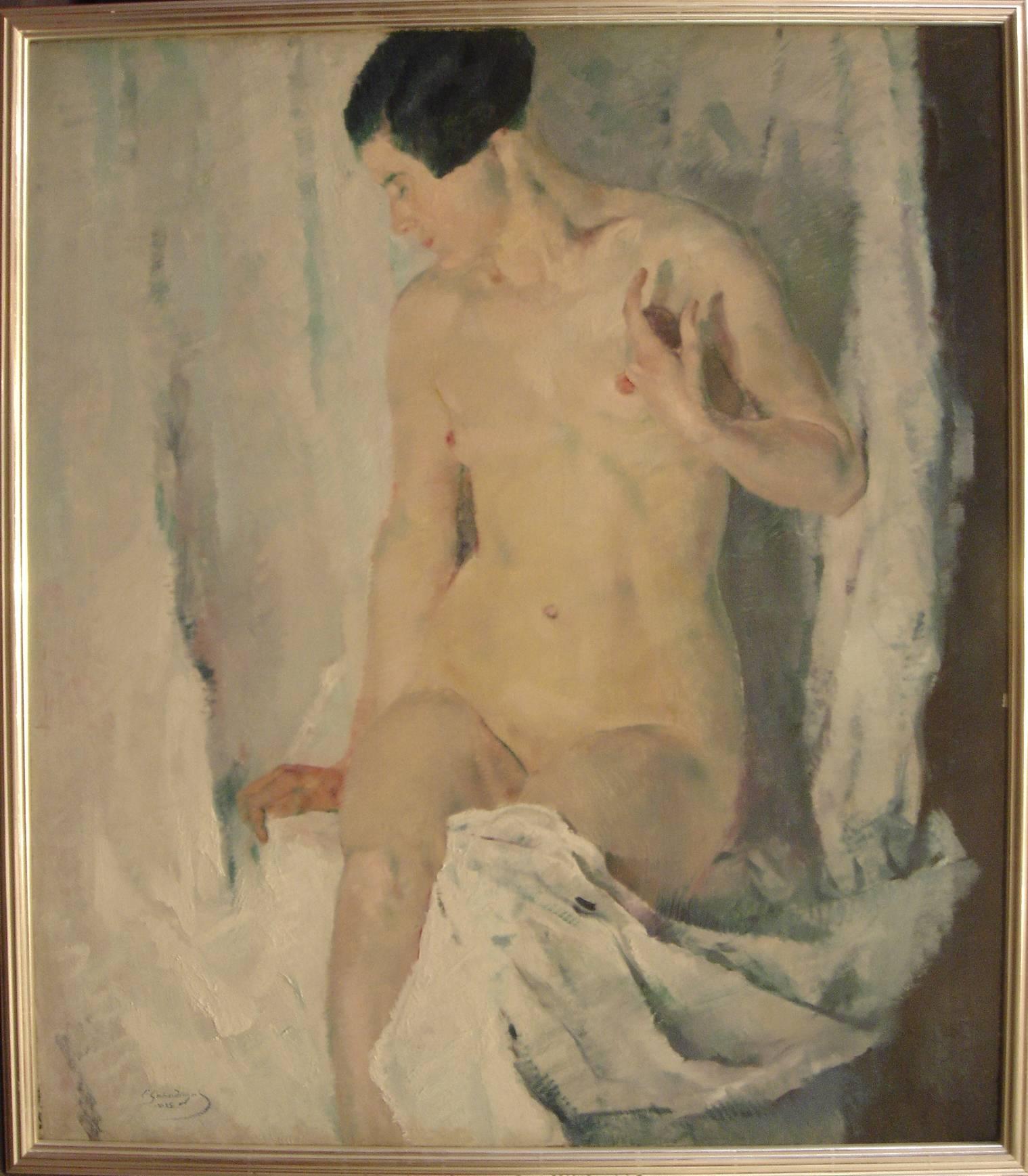 Oil paint on canvas, 1925 by Constantin Gerhardinger, Germany. Signed and dated lower left: . V.25 C Gerhardinger. Framed.
Measurements: 43.5 x 37.99 in ( 110,5 x 96,5 cm )

