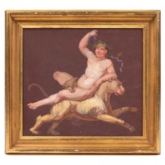 Constantin Hansen – Bacchus on a Lion Danish Golden Age Gouache