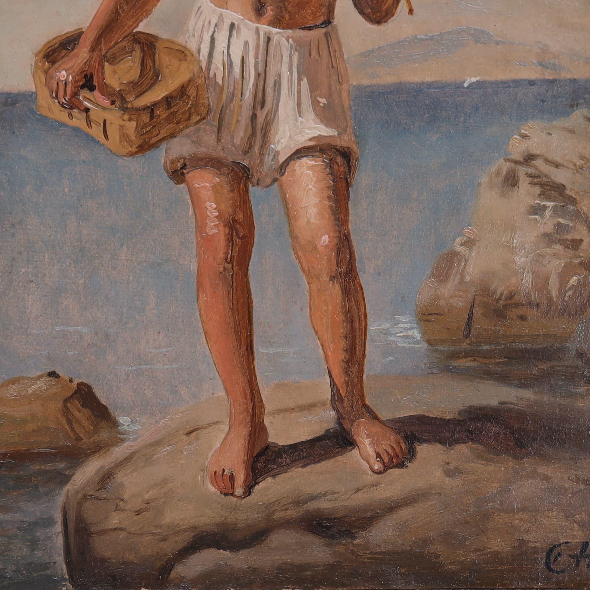 Constantin Hansen (Danish, 1804-1880), Fisher Boy from Capri, 1838  In Good Condition For Sale In New York, NY