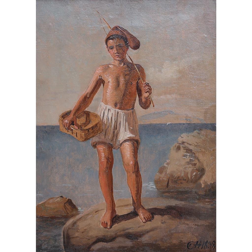 Constantin Hansen (Danish, 1804-1880), Fisher Boy from Capri, 1838  For Sale 1
