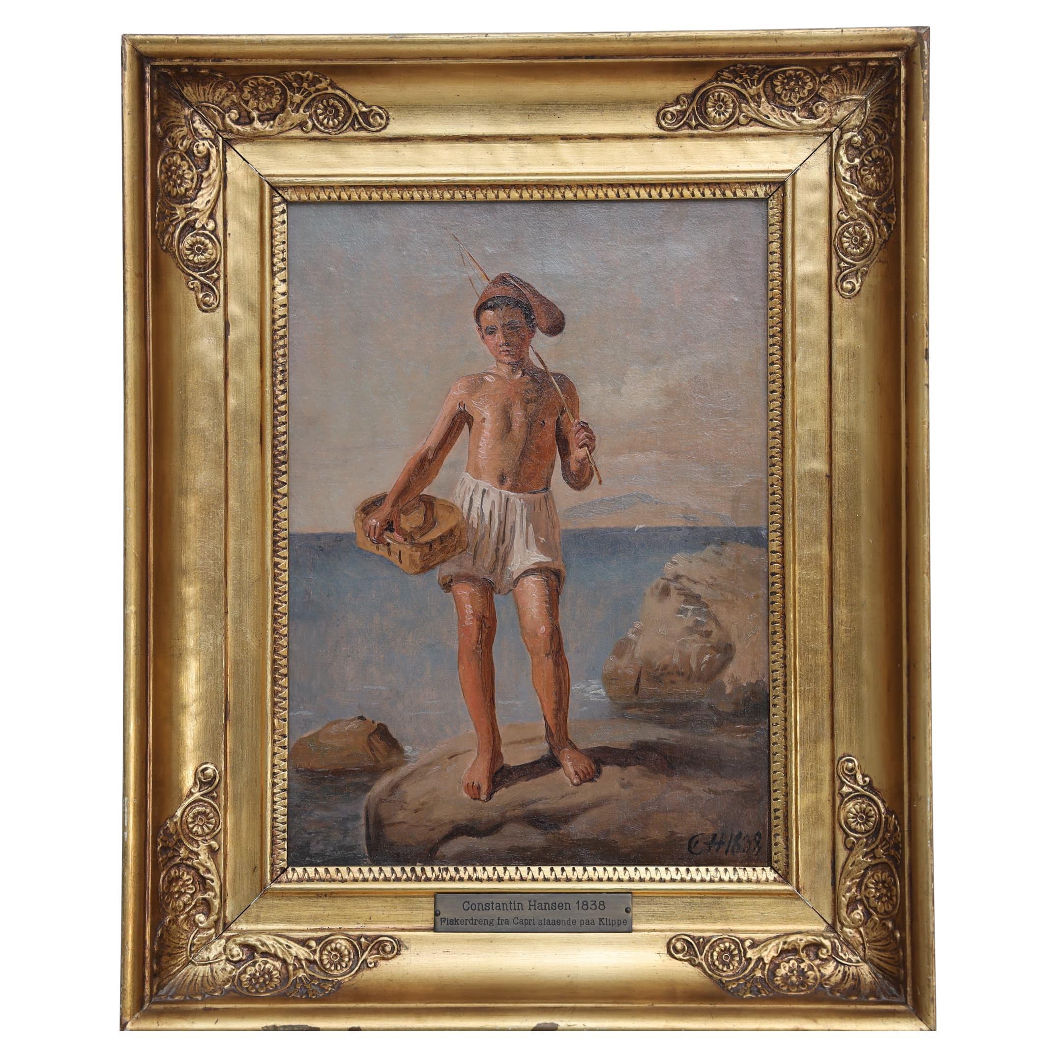 Constantin Hansen (Danish, 1804-1880), Fisher Boy from Capri, 1838  For Sale