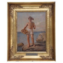 Antique Constantin Hansen (Danish, 1804-1880), Fisher Boy from Capri, 1838 