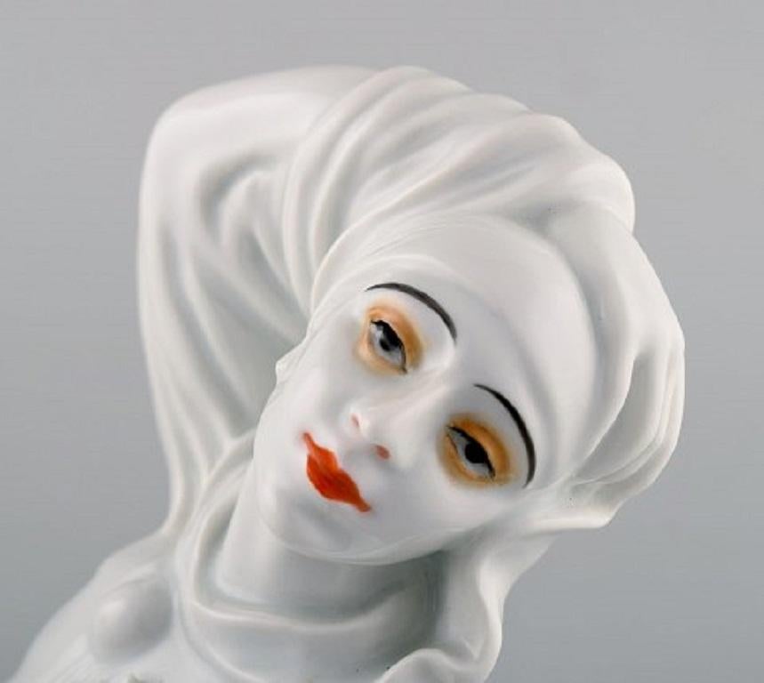 Early 20th Century Constantin Holzer-Defanti '1881-1951', Rosenthal' Porcelain Figure of a Pierrot