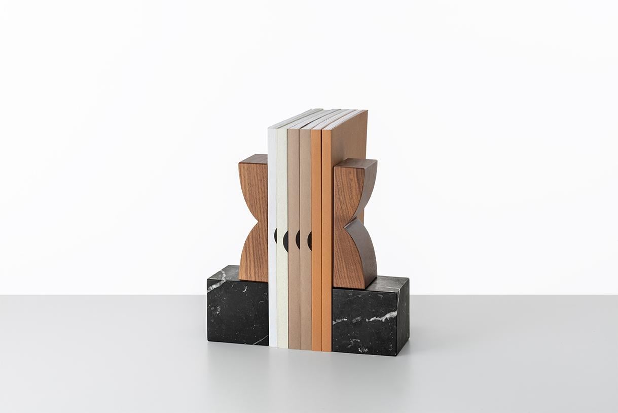 Constantin Ib Kerzenhalter mit Kreisen aus schwarzem Marmor und Messing, minimalistisch im Angebot 4