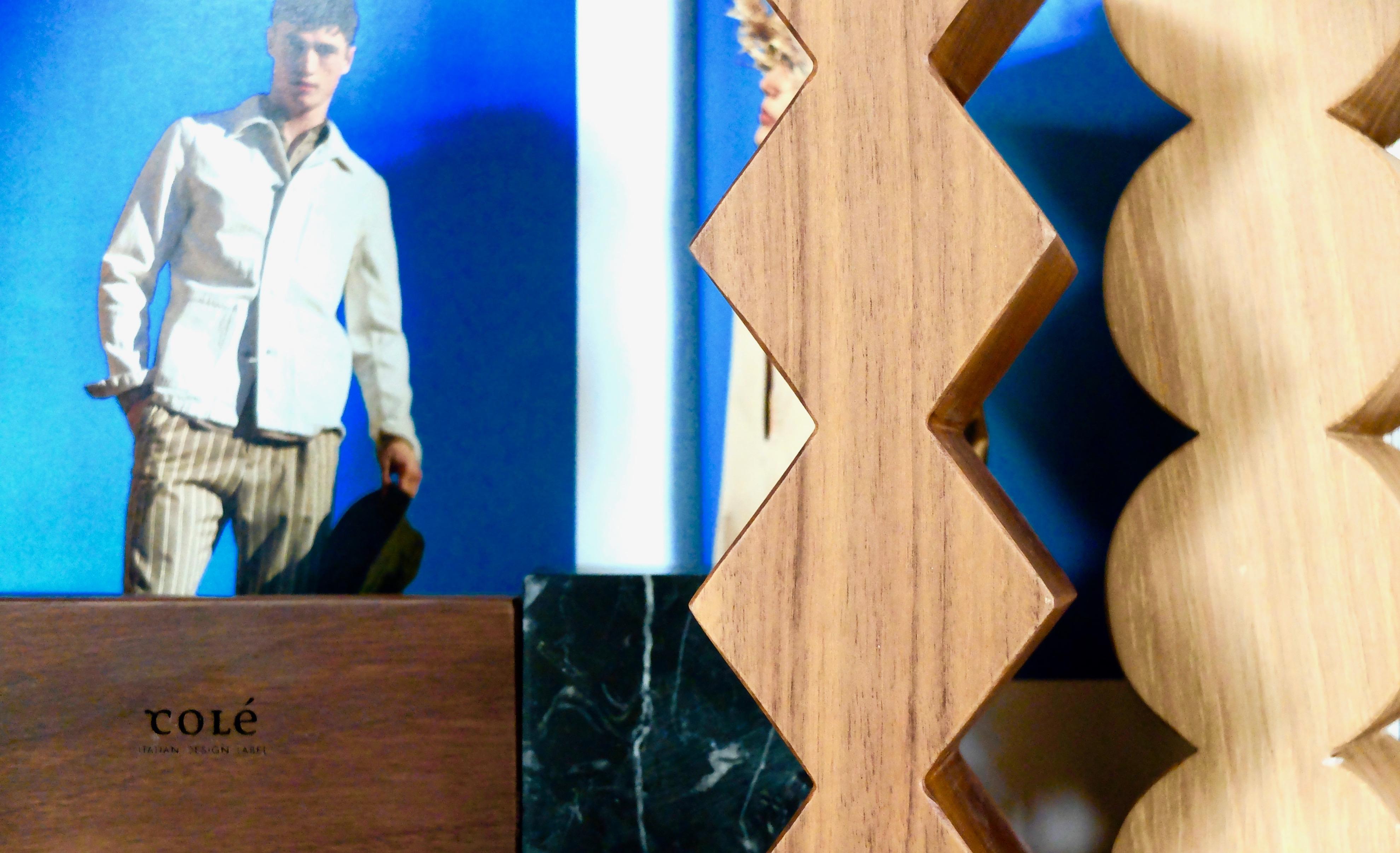 XXI secolo e contemporaneo Constantin II + III Set of Two Candleholders in Black Oak, Walnut and Brass in vendita