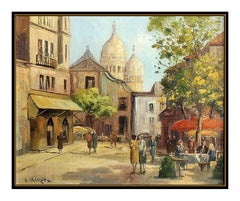 Constantin Kluge Original Oil Painting On Board French Cityscape Signed Artwork