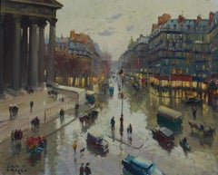 Constantine Kluge Oil on Canvas, Paris City Scene, 1955