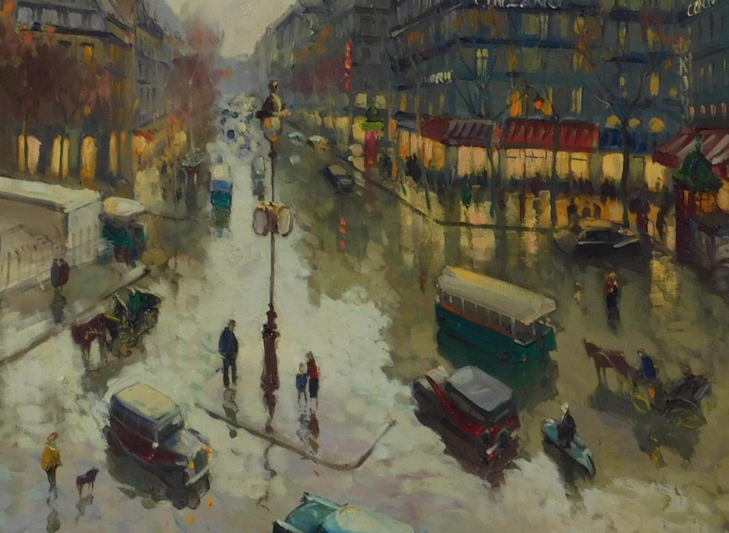 Merveilleuse huile sur toile atmosphérique de Paris par l'artiste russe/français Constantine Kluge (1912 - 2003).
Signé en bas à gauche 