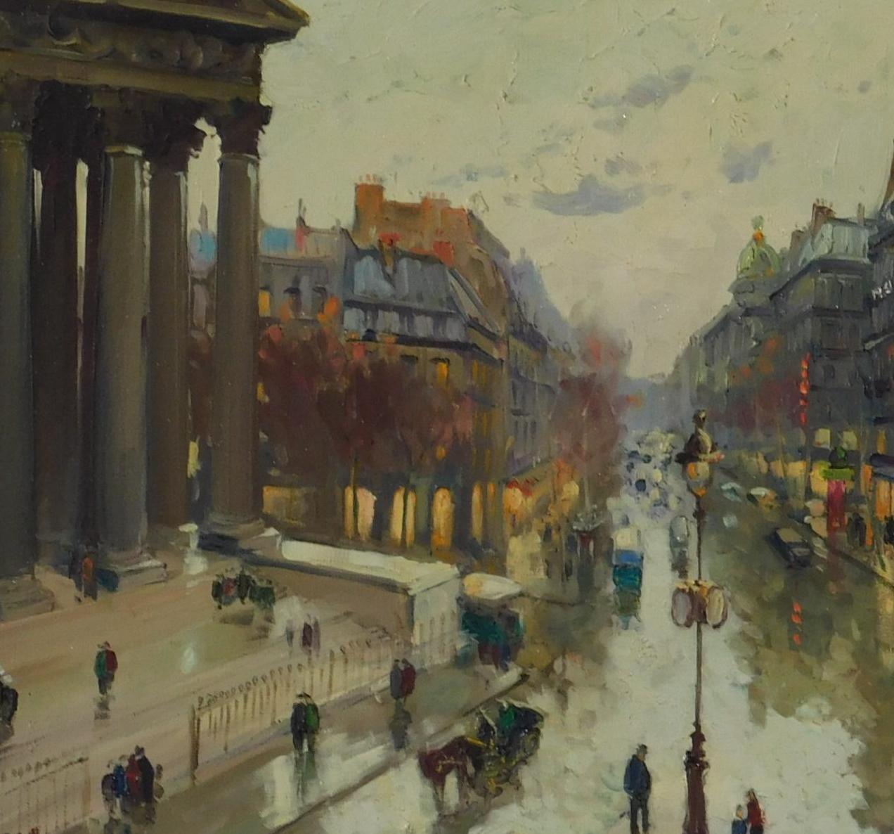 Huile sur toile de Constantine Kluge, Scène de ville de Paris, 1955 3