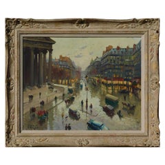 Constantine Kluge Oil on Canvas, Paris City Scene, 1955