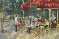 Le Rostand - Paris - Post Impressionist Figures in Cityscape by Constantin Kluge