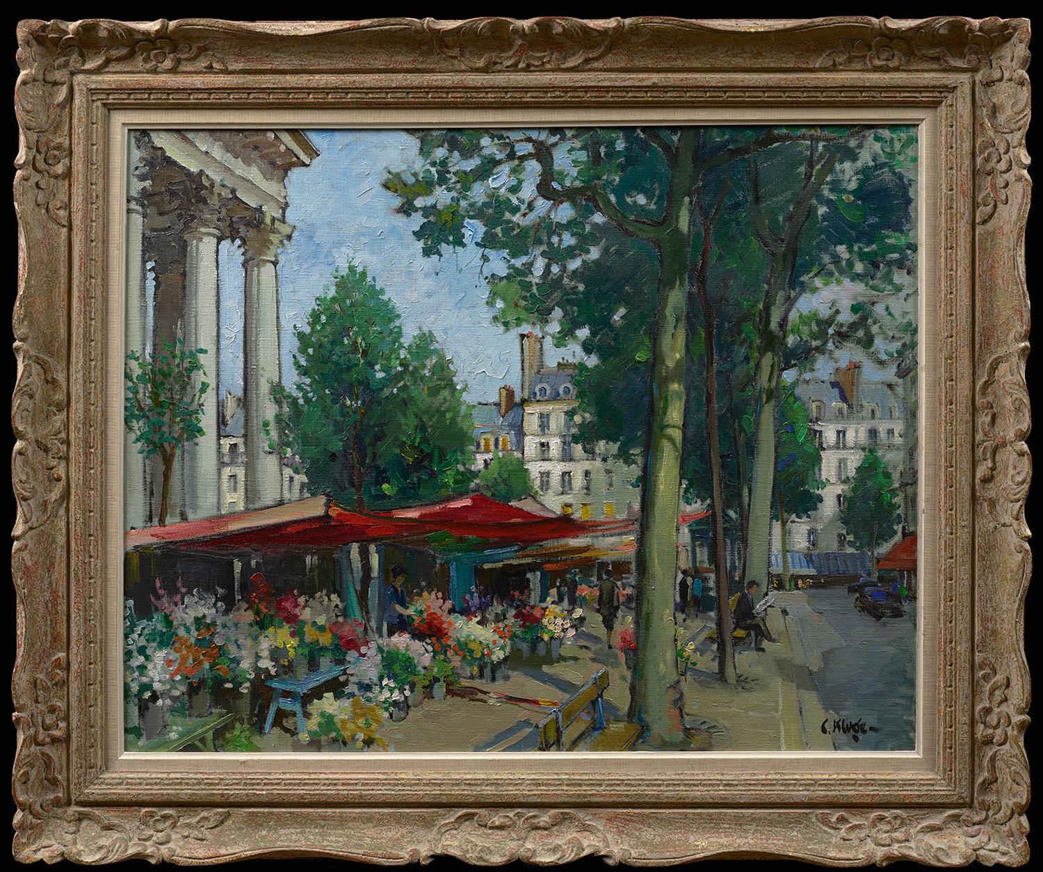 Marche aux fleurs, Madeleine - Painting by Constantin Kluge