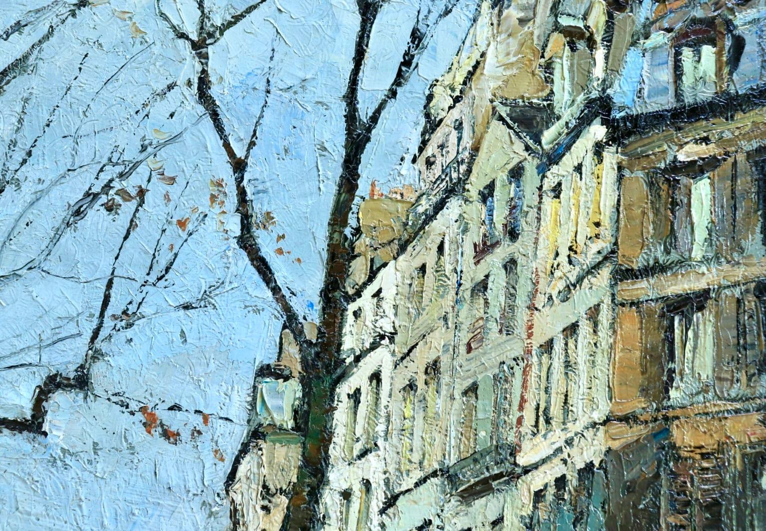 Rue Saint-Antoine - Post Impressionist Oil, Paris Cityscape by Constantin Kluge 1