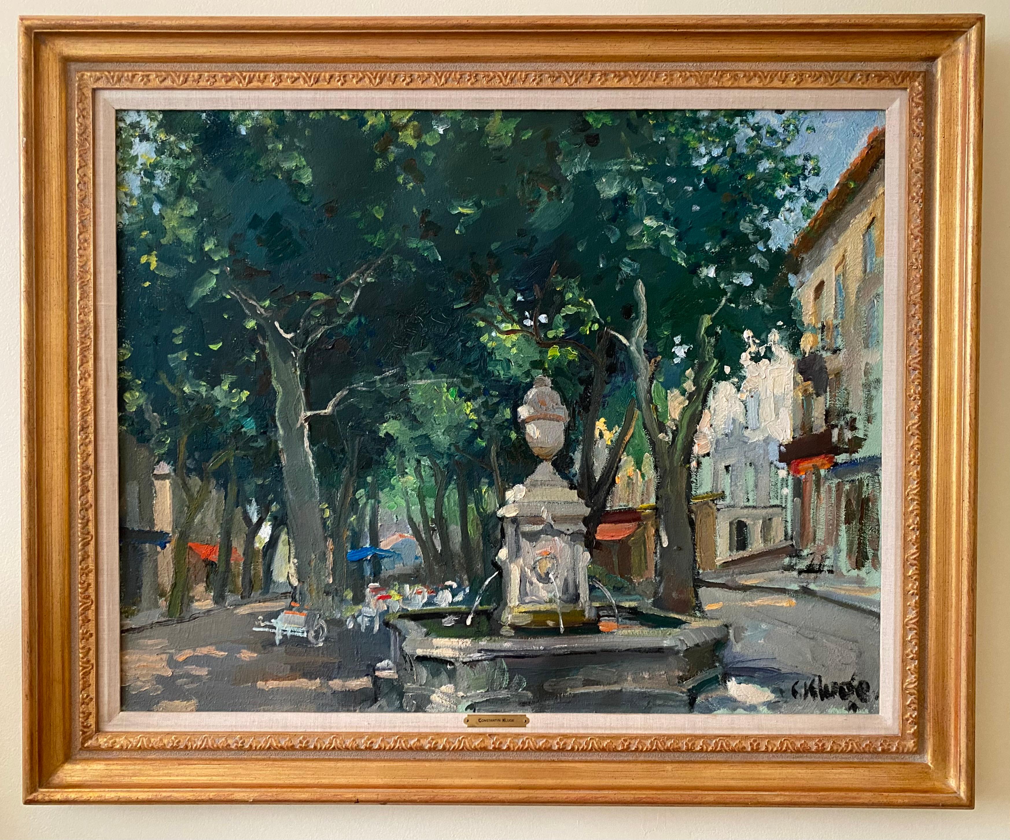 La Fontana del Cours, Cotignac - Painting di Constantin Kluge