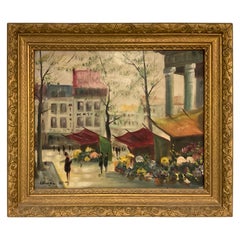 Constantin Kluge - Peinture à l'huile vibrante sur toile - Scène de ville française