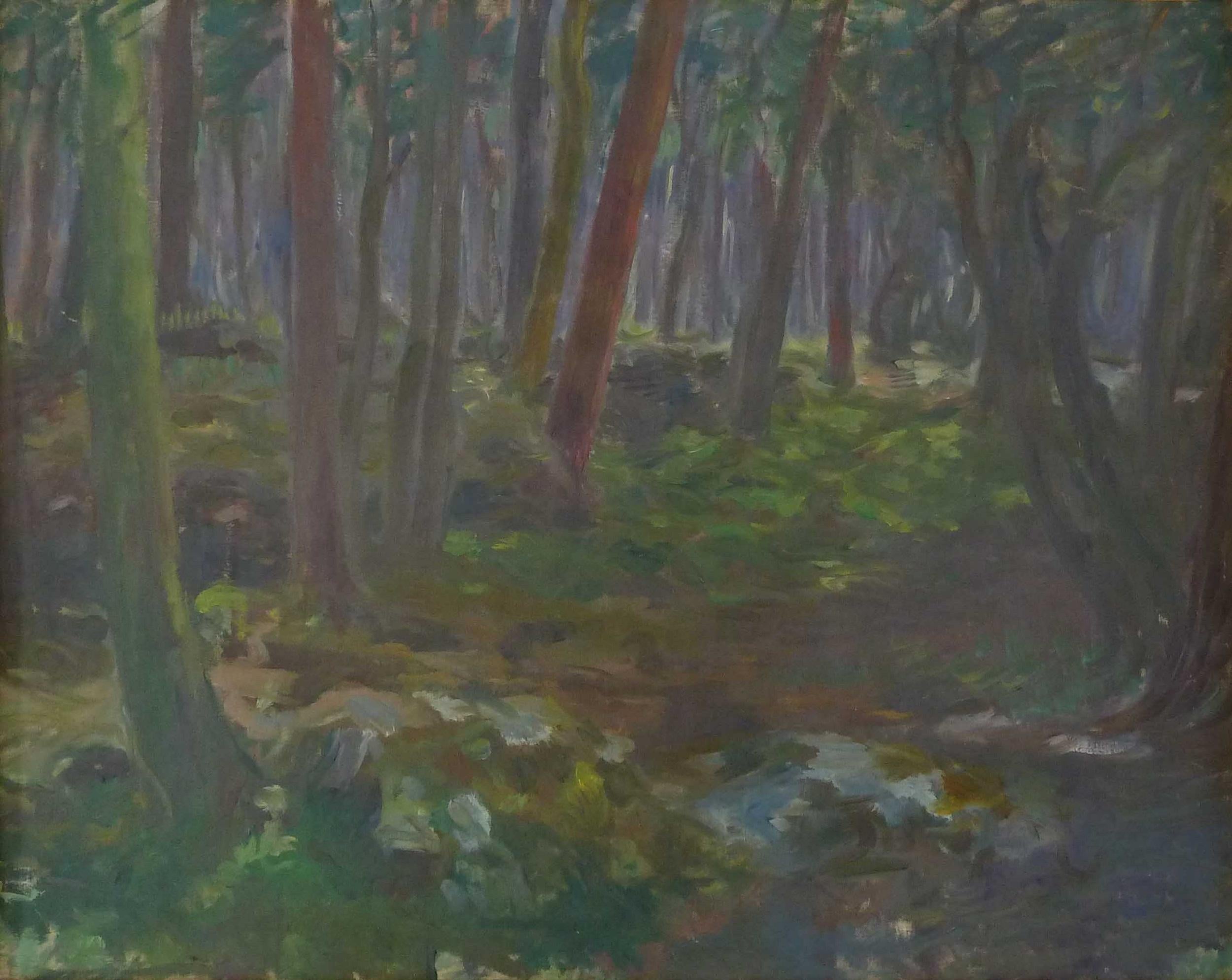 Constantin Kousnetsoff Landscape Painting – Der Wald – Ölgemälde, russische Kunst