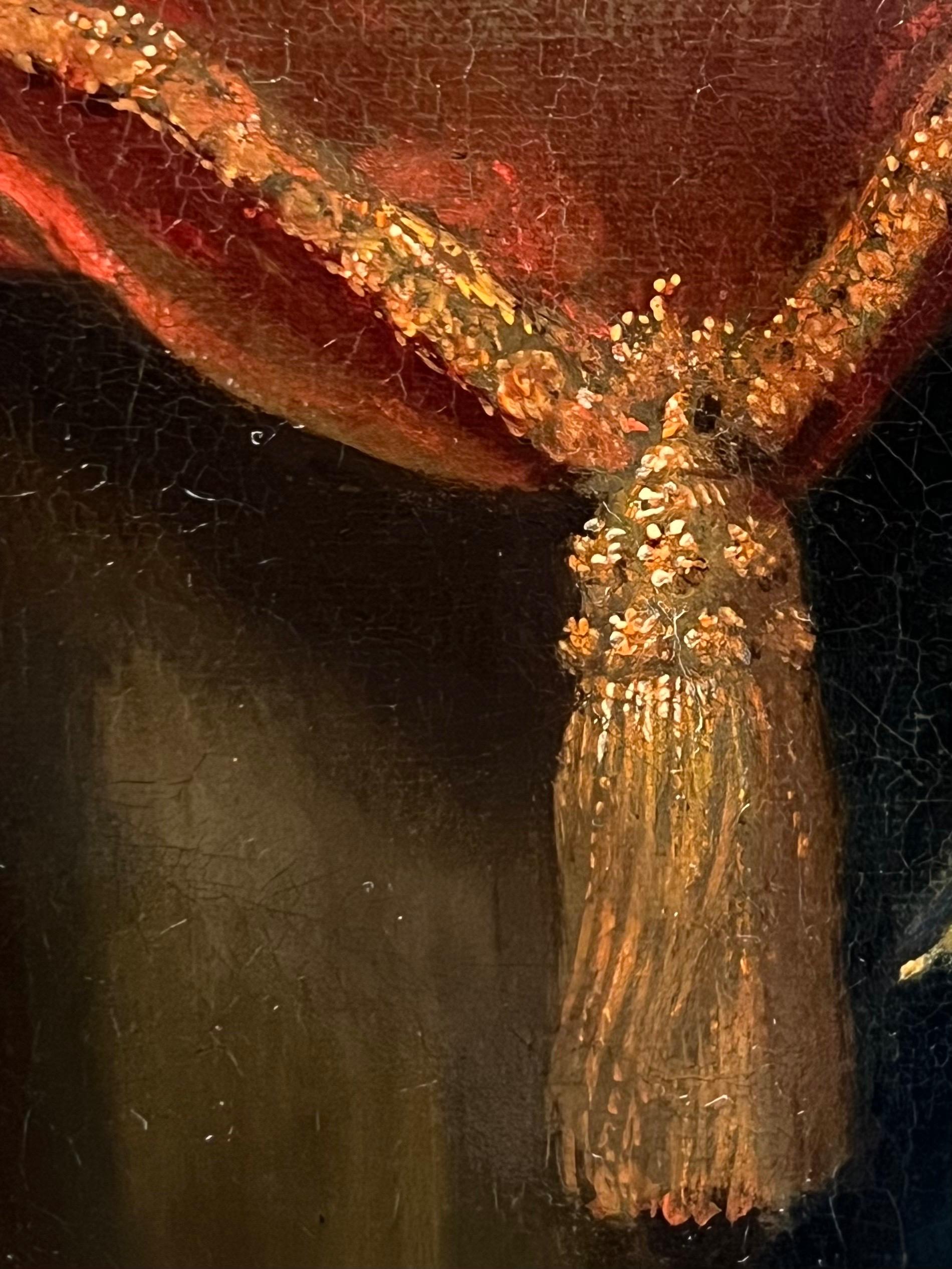 Portrait de maître ancien hollandais du 17e siècle représentant une dame noble avec un perroquet  1697 4