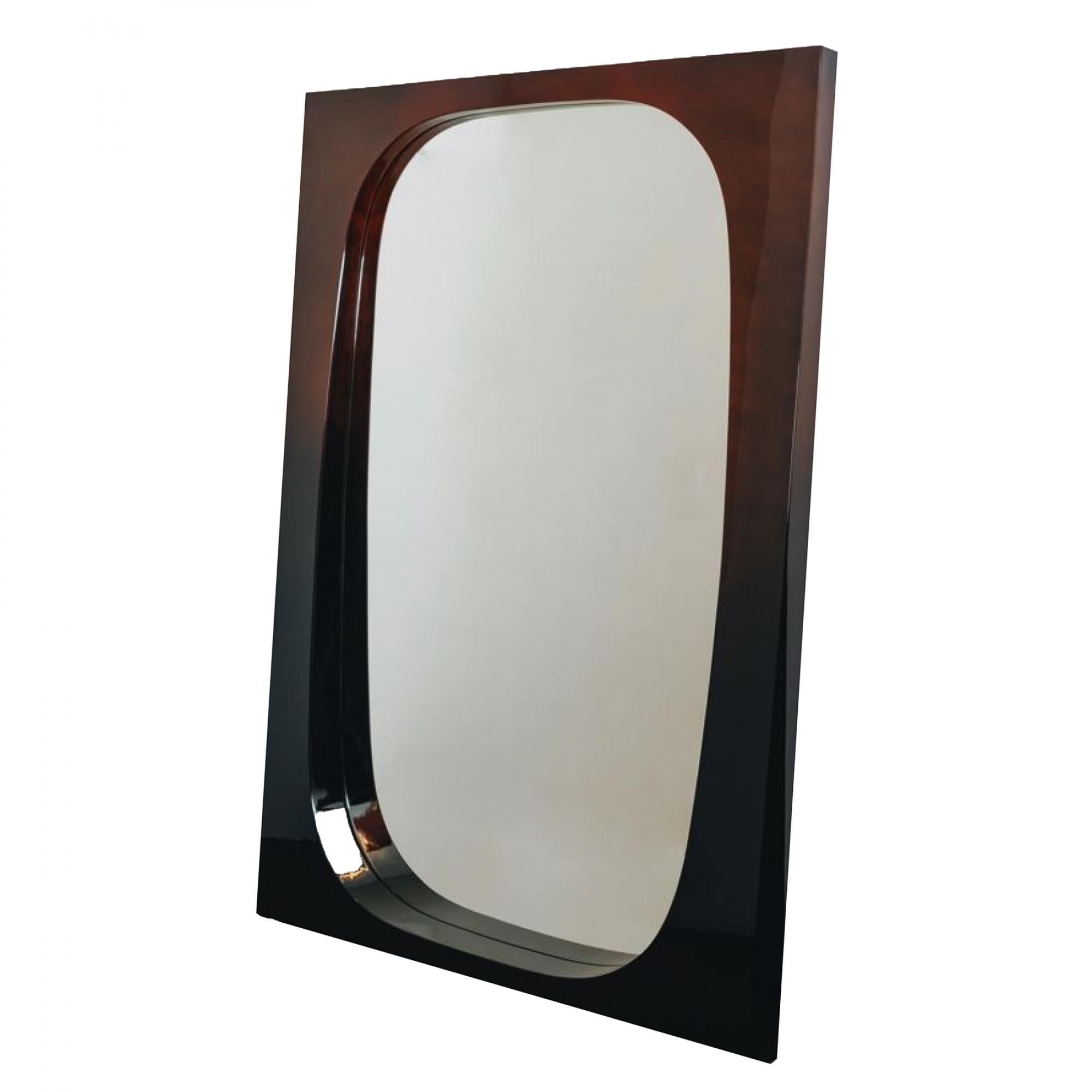 Full Length Rectangular Mirror CONSTANTIN - Gradient Lacquered Wood Burgundy