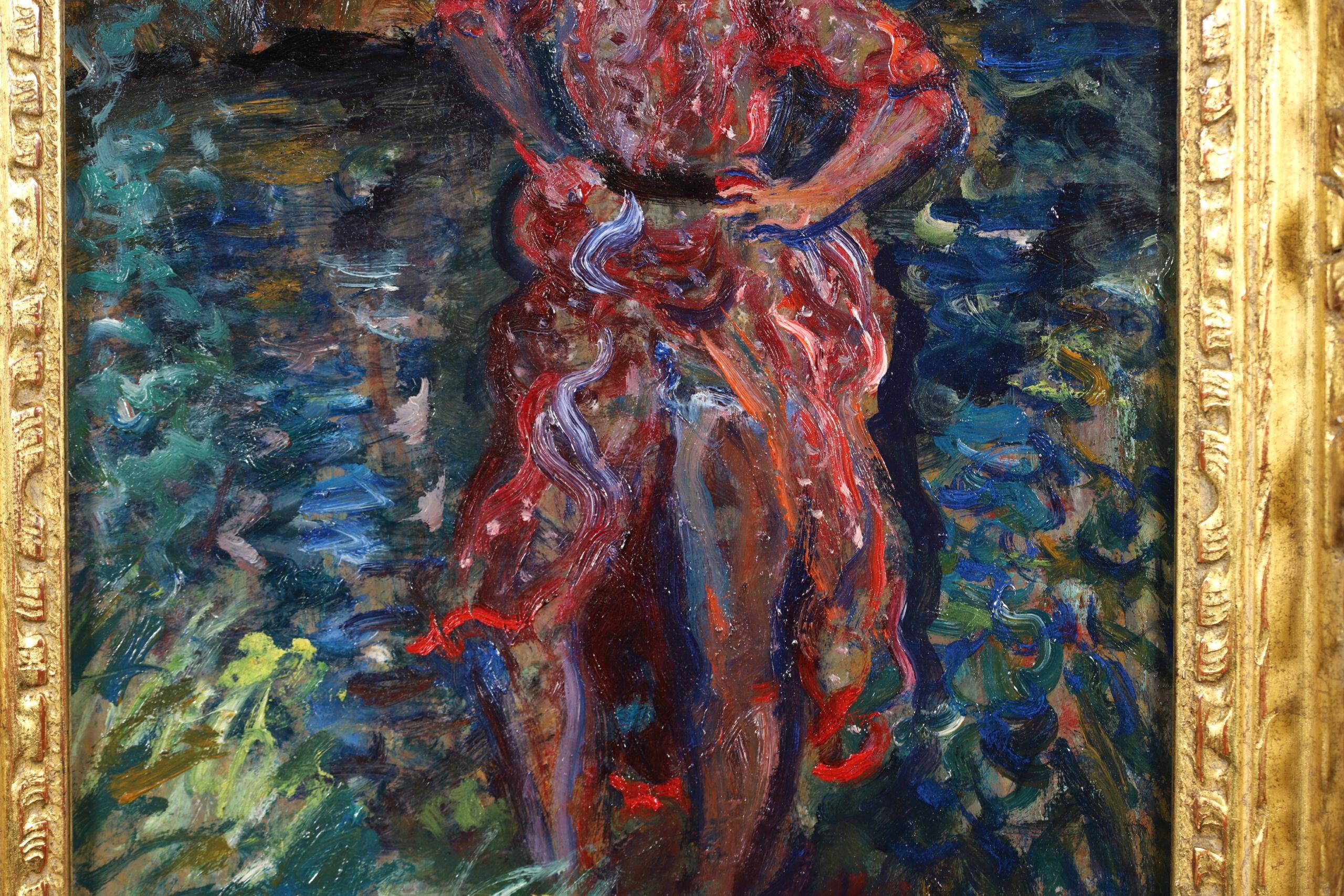 La Baigneuse - Impressionist Portrait Oil Painting by Constantin Terechkovitch For Sale 9