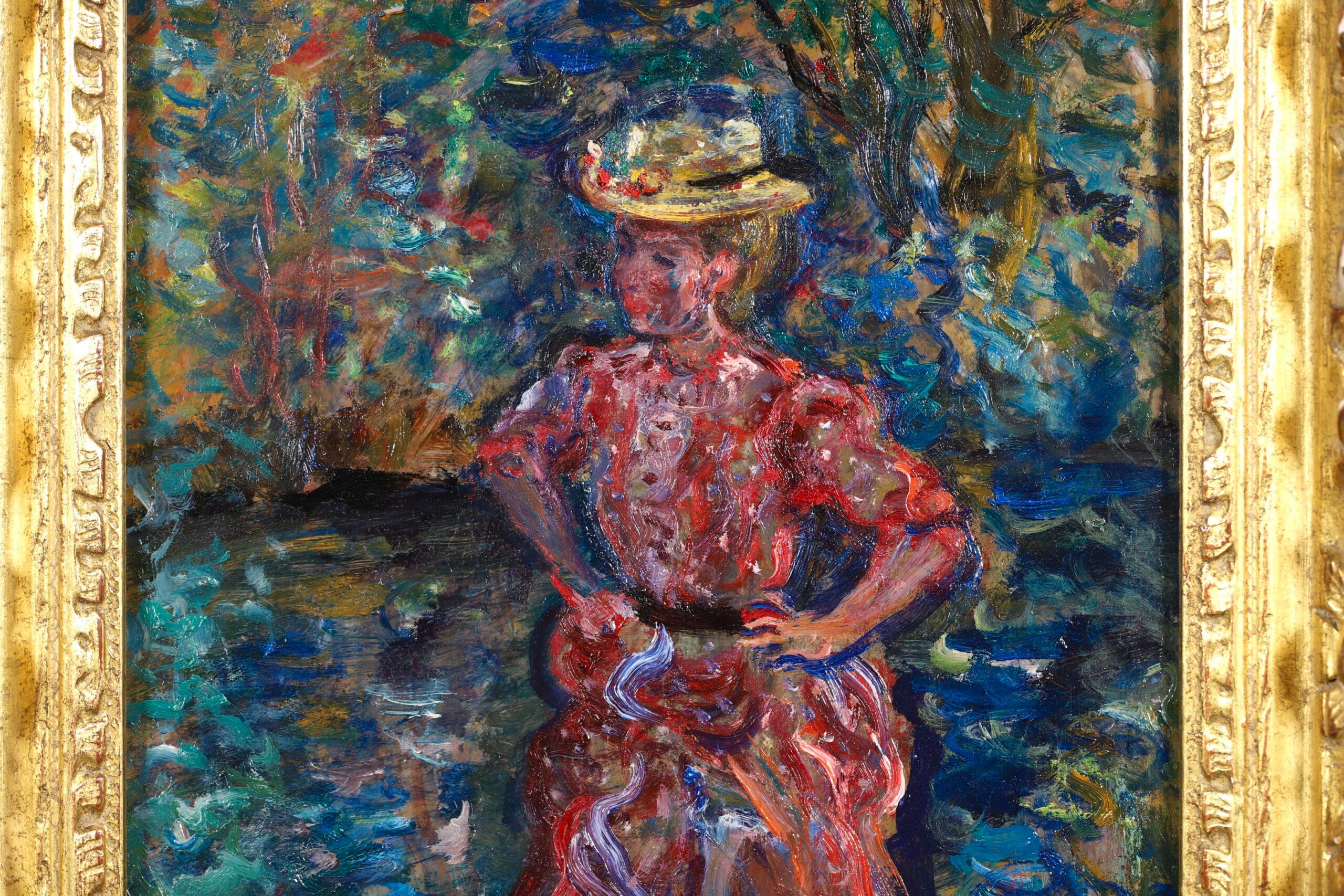 La Baigneuse - Impressionist Portrait Oil Painting by Constantin Terechkovitch For Sale 3