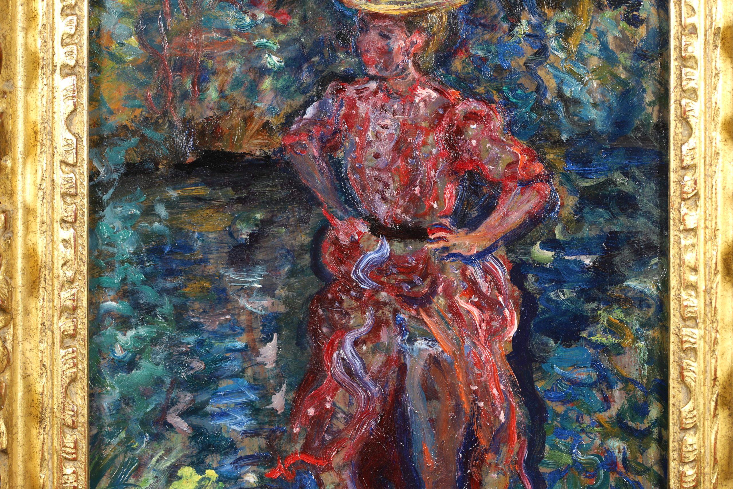 La Baigneuse - Impressionist Portrait Oil Painting by Constantin Terechkovitch For Sale 4