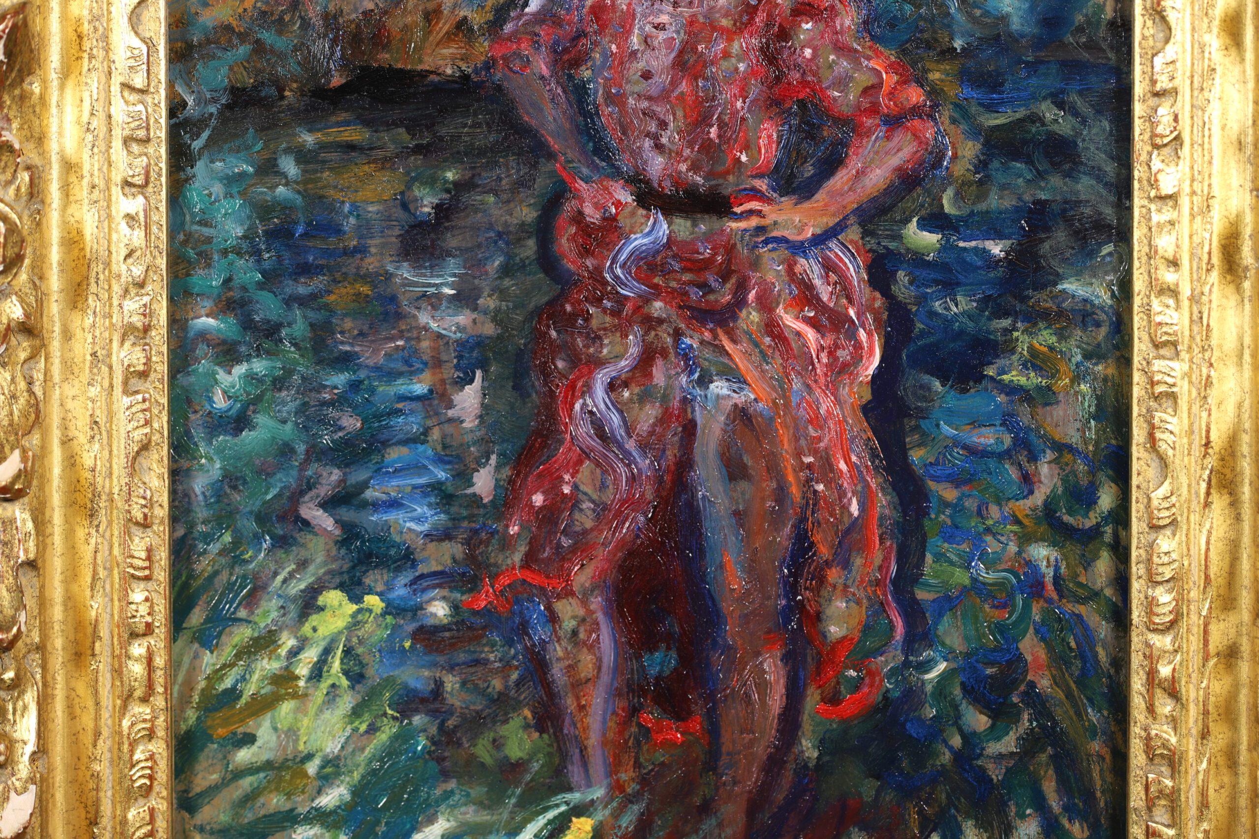 La Baigneuse - Impressionist Portrait Oil Painting by Constantin Terechkovitch For Sale 5