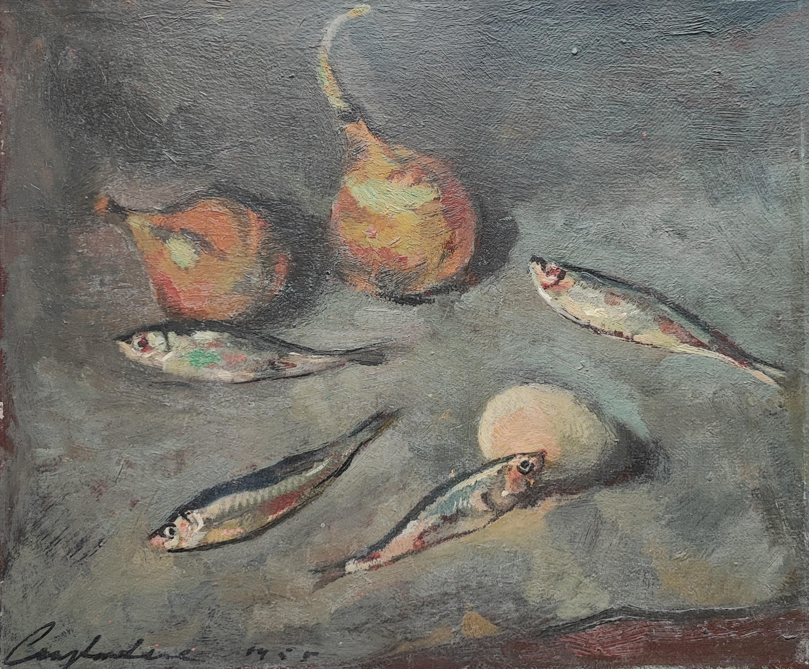 Constantin Terechkovitch Still-Life Painting - Still Life with Sardines