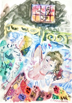 Deux femmes se reposant, Vingt fables de La fontaine, Constantin Terechkovitch
