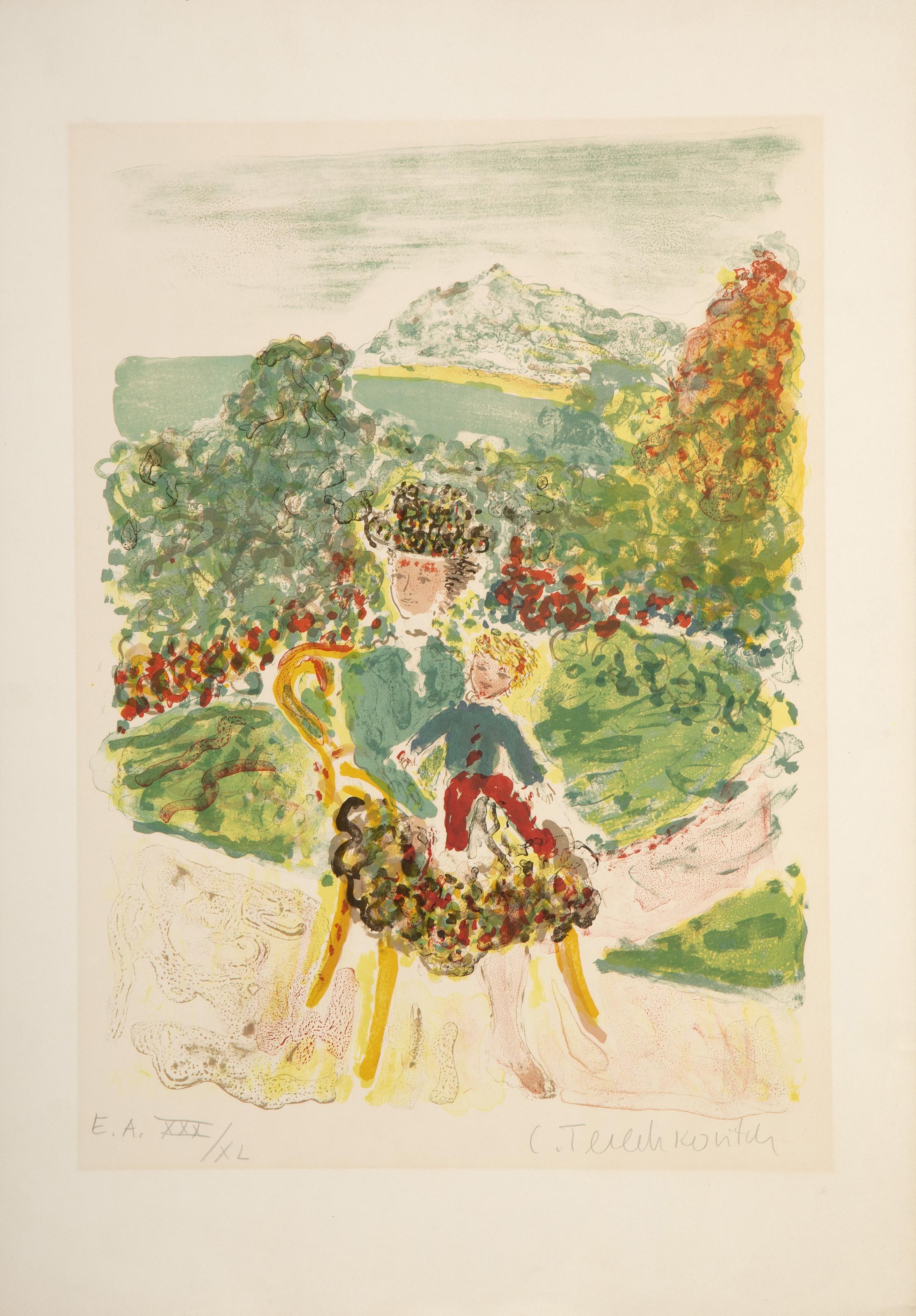 Constantin Terechkovitch, Russian (1902 - 1978) - Mother and Child, Medium: Lithograph, signed and numbered in pencil, Edition: EA XXX/XL, Image Size: 23.5 x 17 inches, Size: 29.5 x 21 in. (74.93 x 53.34 cm)