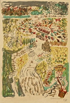 People in a Landscape (Les gens dans un paysage) - Lithographie originale de C. Terechkovitch