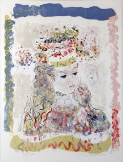 Vintage  Young Lady with a hat  After Constantin Terechkovitch 